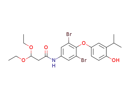 Molecular Structure of 1376615-85-8 (N-(4-(4-hydroxy-3-isopropylphenoxy)-3,5-dibromophenyl)-3,3-diethoxypropanamide)
