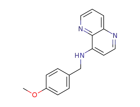 Molecular Structure of 1394085-58-5 ((4-methoxy-benzyl)-[1,5]naphthyridin-4-yl-amine)