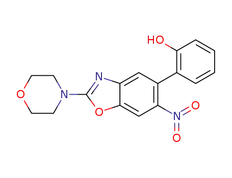 Molecular Structure of 1428336-18-8 (2-(2-morpholino-6-nitrobenzo[d]oxazol-5-yl) phenol)