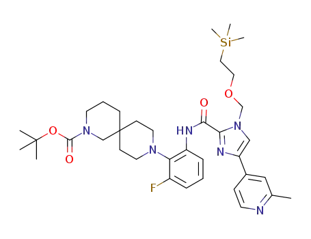 tert-butyl 9-(2-fluoro-6-(4-(2-methylpyridin-4-yl)-1-((2-(trimethylsilyl)ethoxy)methyl)-1H-imidazole-2-carboxamido)phenyl)-2,9-diazaspiro[5.5]undecane-2-carboxylate