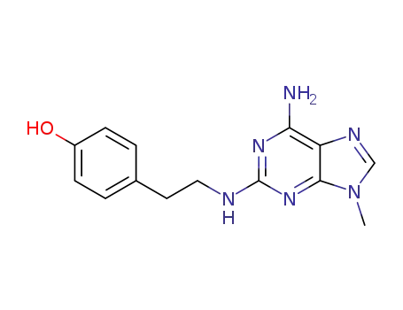 Molecular Structure of 1436428-36-2 (4-(2-((6-amino-9-methyl-9H-purin-2-yl)amino)ethyl)phenol)