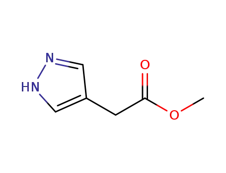 Molecular Structure of 1276076-00-6 (methyl 2-(1H-pyrazol-4-yl)acetate)