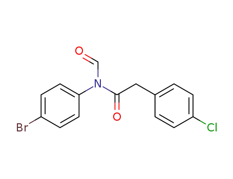 Molecular Structure of 1414349-57-7 (N-(4-bromophenyl)-2-(4-chlorophenyl)-N-formylacetamide)