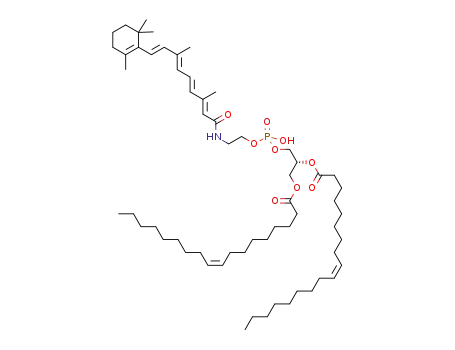 Molecular Structure of 1415981-98-4 ((Z)-(2R)-3-(((2-((2E,4E,6E,8E)-3,7-dimethyl-9-(2,6,6-trimethylcyclohex-1-en-1-yl)nona-2,4,6,8-tetraenamido)ethoxy)(hydroxy)phosphoryl)oxy)propane-1,2-diyl dioleate)