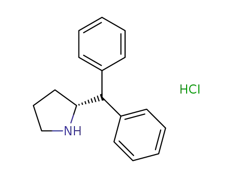 Molecular Structure of 23627-61-4 (Pyrrolidine, 2-(diphenylmethyl)-, hydrochloride, (R)- (9CI))