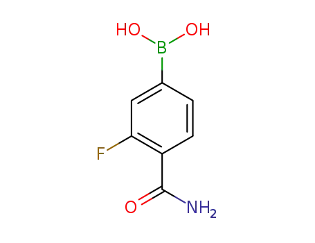 Molecular Structure of 874288-39-8 (4-Carbamoyl-3-fluorophenylboronic acid)