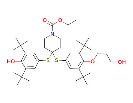 4-(3,5-di-tert-butyl-4-hydroxyphenylsulfanyl)-4-[3,5-di-tert-butyl-4-(3-hydroxy-propoxy)phenylsulfanyl]piperidine-1-carboxylic acid ethyl ester