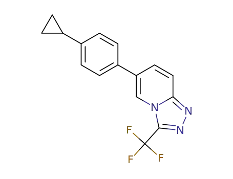 Molecular Structure of 1262618-41-6 (6-(4-cyclopropylphenyl)-3-(trifluoromethyl)-[1,2,4]triazolo[4,3-a]pyridine)