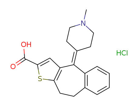 Molecular Structure of 1176736-62-1 ([4-(1-Methylpiperidin-4-ylidene)-9,10-dihydro-4H-1-thiabenzo[f]azulen-2-yl]carboxylic acid hydrochloride)
