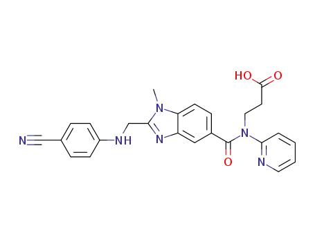 Molecular Structure of 212322-77-5 (N-[[2-[[(4-Cyanophenyl)aMino]Methyl]-1-Methyl-1H-benziMidazol-5-yl]carbonyl]-N-2-pyridinyl-β-alanine)