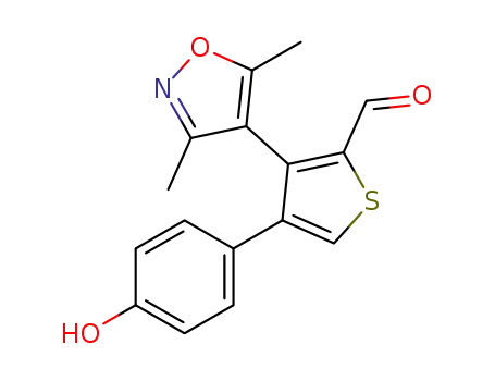 3-(3,5-dimethylisoxazol-4-yl)-4-(4-hydroxyphenyl)thiophene-2-carbaldehyde