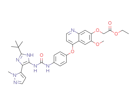ethyl 2-[4-(4-{3,-[2-tert-butyl-4-(1-methyl-1H-pyrazol-5-yl)-1H-imidazol-5-yl]ureido}phenoxy)-6-methoxyquinolin-7-yloxy]acetate