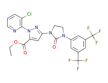 ethyl 3-{3-[3,5-bis(trifluoromethyl)phenyl]-2-oxoimidazolidin-1-yl}-1-(3-chloropyridin-2-yl)-1H-pyrazole-5-carboxylate