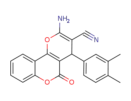 Molecular Structure of 903576-07-8 (4H,5H-Pyrano[3,2-c][1]benzopyran-3-carbonitrile,
2-amino-4-(3,4-dimethylphenyl)-5-oxo-)