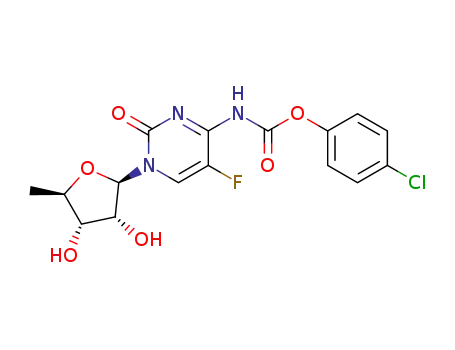 Molecular Structure of 1394845-05-6 (5'-deoxy-5-fluoro-N<sub>4</sub>-(4-chlorophenyloxycarbonyl)cytidine)