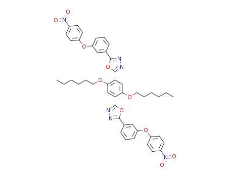 5,5'-(2,5-bis(hexyloxy)-1,4-phenylene)bis(2-(3-(4-nitrophenoxy)phenyl)-1,3,4-oxadiazole)