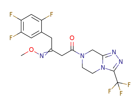 Molecular Structure of 1376615-90-5 (3-(methoxyimino)-1-(3-(trifluoromethyl)-5,6-dihydro-[1,2,4]triazolo[4,3-a]pyrazin-7(8H)-yl)-4-(2,4,5-trifluorophenyl)butan-1-one)