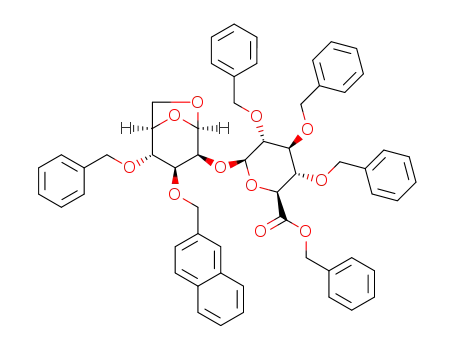 [benzyl (2,3,4-tri-O-benzyl-β-D-glucopyranosyl)uronate]-(1→ 2)-1,6-anhydro-4-O-benzyl-3-O-(2-naphthalenylmethyl)-β-D-mannopyranose