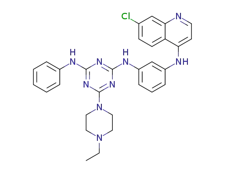 N-[3-(7-chloro-quinolin-4-ylamino)-phenyl]-6-(4-ethyl-piperazin-1-yl)-N'-phenyl-[1,3,5]triazine-2,4-diamine