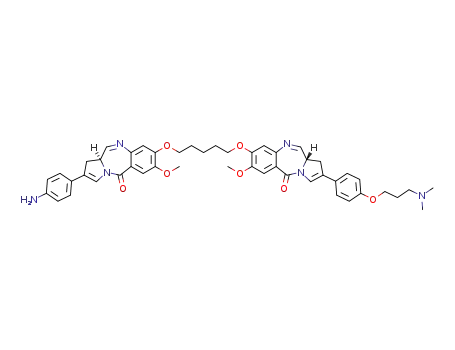 (S)-2-(4-aminophenyl)-8-((5-(((S)-2-(4-(3-(dimethylamino)propoxy)phenyl)-7-methoxy-5-oxo-5,11a-dihydro-1H-benzo[e]pyrrolo[1,2-a][1,4]diazepin-8-yl)oxy)pentyl)oxy)-7-methoxy-1H-benzo[e]pyrrolo[1,2-a][1,4]diazepin-5(11aH)-one