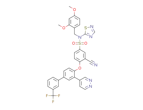 3-Cyano-N-(2,4-dimethoxybenzyl)-4-{[3-pyridazin-4-yl-3'-(trifluoromethyl)biphenyl-4-yl]oxy}-N-1,2,4-thiadiazol-5-ylbenzenesulfonamide
