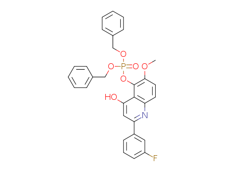 dibenzyl 2-(3-fluorophenyl)-6-methoxy-4-oxo-1,4-dihydroquinolin-5-yl phosphate