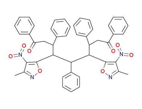 Molecular Structure of 1355250-47-3 (4,6-di-(3-methyl-4-nitro-5-isoxazolyl)-1,3,5,7,9-pentaphenyl-1,9-nonanedione)