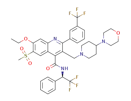 7-(ethyloxy)-6-(methylsulfonyl)-3-{[4-(4-morpholinyl)-1-piperidinyl]methyl}-2-[3-(trifluoromethyl)phenyl]-N-[(1R)-2,2,2-trifluoro-1-phenylethyl]-4-quinolinecarboxamide