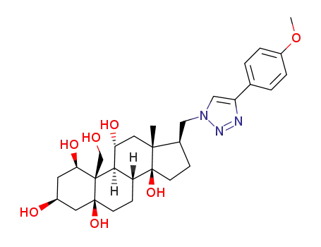 (1R,3S,5S,8R,9S,10R,11R,13R,14S,17S)-10-(hydroxymethyl)-17-((4-(4-methoxyphenyl)-1H-1,2,3-triazol-1-yl)methyl)-13-methyltetradecahydro-5H-cyclopenta[a]phenanthrene-1,3,5,11,14(2H)-pentaol