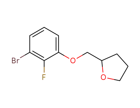 Molecular Structure of 1398923-65-3 (2-(3-bromo-2-fluoro-phenoxymethyl)-tetrahydrofuran)