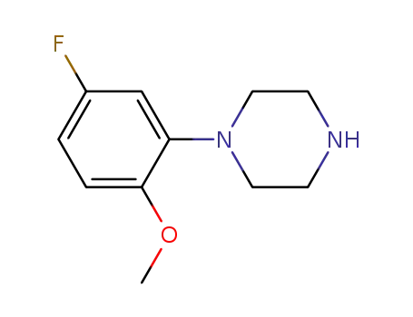 Molecular Structure of 102392-07-4 (Piperazine, 1-(5-fluoro-2-methoxyphenyl)-)