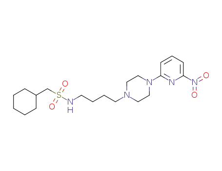 Molecular Structure of 1351412-08-2 (1-cyclohexyl-N-(4-(4-(6-nitropyridin-2-yl)piperazin-1-yl)butyl)methane-sulfonamide)