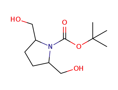 Molecular Structure of 885277-59-8 (1-BOC-2,5-BIS-HYDROXYMETHYL-PYRROLIDINE)