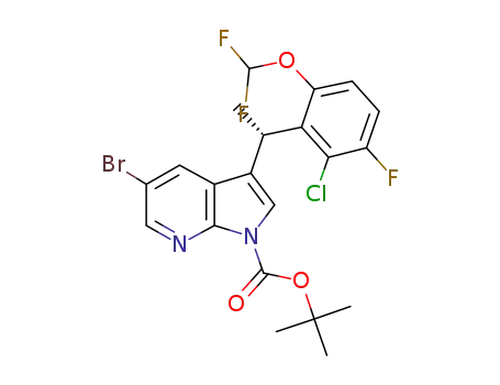 tert-butyl 5-bromo-3-{(1S)-1-[2-chloro-6-(difluoromethoxy)-3-fluorophenyl]-ethyl}-1H-pyrrolo[2,3-b]pyridine-1-carboxylate