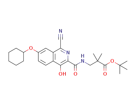 3-[(1-cyano-7-cyclohexyloxy-4-hydroxy-isoquinoline-3-carbonyl)amino]-2,2-dimethylpropionic acid tert-butyl ester
