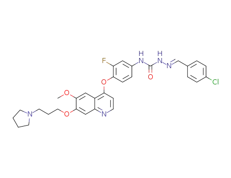(E)-N<SUP>1</SUP>-(3-fluoro-4-(6-methoxy-7-(3-(pyrrolidin-1-yl)propoxy)quinolin-4-yloxy)phenyl)-N<SUP>4</SUP>-(4-chlorobenzylidene)semicarbazide