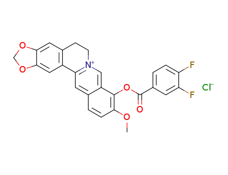 Molecular Structure of 1297302-82-9 (9-O-(3,4-diflourobenzoyl)berberrubine chloride)