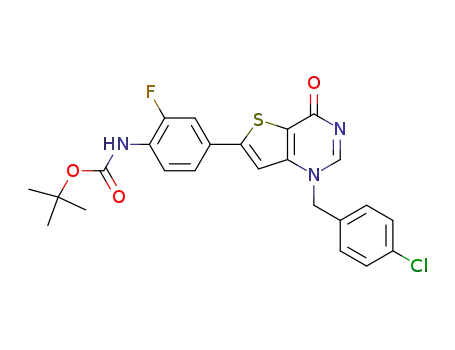 tert-butyl {4-[1-(4-chlorobenzyl)-4-oxo-1,4-dihydrothieno[3,2-d]pyrimidin-6-yl]-2-fluorophenyl}carbamate