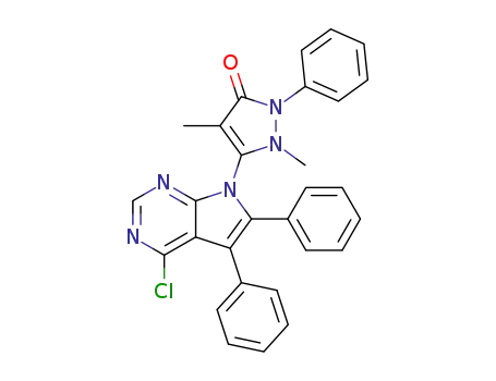 5-(4-chloro-5,6-diphenyl-7H-pyrrolo[2,3-d]pyrimidin-7-yl)-1,4-dimethyl-2-phenyl-1H-pyrazol-3(2H)-one