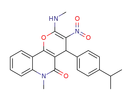 Molecular Structure of 1438418-01-9 (4-(4-isopropylphenyl)-6-methyl-2-(methylamino)-3-nitro-4H-pyrano[3,2-c]quinolin-5(6H)-one)