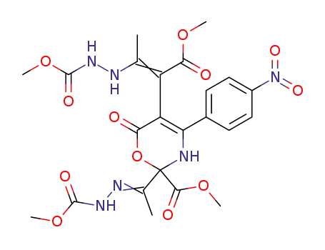 methyl 2-[N-(methoxycarbonyl)ethanehydrazonoyl]-5-{1-[methoxycarbonyl]-2-[2-(methoxycarbonyl)hydrazino]-prop-1-en-1-yl}-4-(4-nitrophenyl)-6-oxo-3,6-dihydro-2H-1,3-oxazine-2-carboxylate