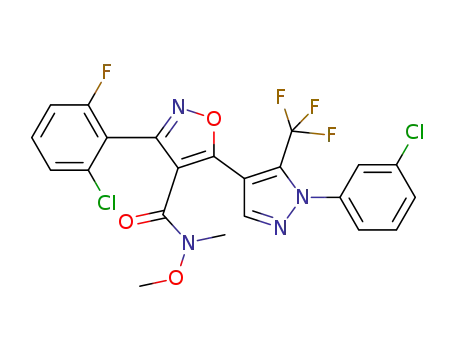 3-(2-chloro-6-fluorophenyl)-5-(1-(3-chlorophenyl)-5-(trifluoromethyl)-1H-pyrazol-4-yl)-N-methoxy-N-methylisoxazole-4-carboxamide