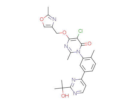 5-chloro-3-(5-(2-(2-hydroxypropan-2-yl)pyrimidin-4-yl)-2-methylphenyl)-2-methyl-6-((2-methyloxazol-4-yl)methoxy)pyrimidin-4(3H)-one