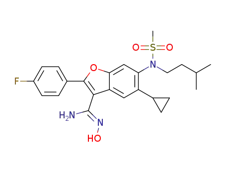 (Z)-5-cyclopropyl-2-(4-fluorophenyl)-N-hydroxy-6-(N'-isopentylmethylsulfonamido)benzofuran-3-carboximidamide