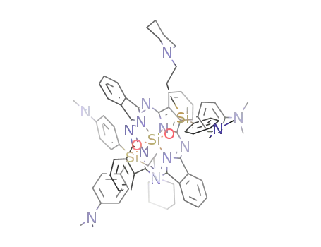 Molecular Structure of 1421834-65-2 ({bis-[bis-(p-N,N-dimethylaminophenyl)]-3-(piperidine-1-yl)propylsilyloxy} silicon(IV) phthalocyanine)