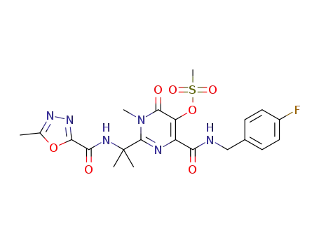 4-(4-fluorobenzylcarbamoyl)-1-methyl-2-(2-(5-methyl-1,3,4-oxadiazole-2-carboxamido)propan-2-yl)-6-oxo-1,6-dihydropyrimidin-5-yl methanesulfonate