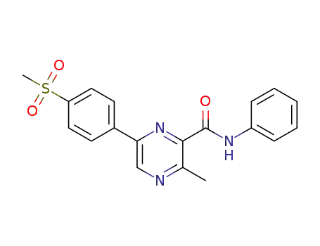 3-methyl-6-(4-(methylsulfonyl)phenyl)-N-phenylpyrazine-2-carboxamide