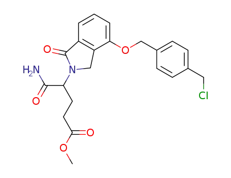 Molecular Structure of 1323407-39-1 (4-carbamoyl-4-[4-(4-chloromethylbenzyloxy)-1-oxo-1,3-dihydroisoindol-2-yl]butyric acid methyl ester)