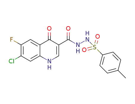 7-chloro-6-fluoro-4-oxo-1,4-dihydro-3-[1-oxo-2-hydrazino-3-{p-toluenesulfonyl}]quinoline