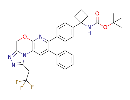 tert-butyl (1-(4-(8-phenyl-1-(2,2,2-trifluoroethyl)-4H-pyrido[2,3-b][1,2,4]triazolo[4,3-d][1,4]oxazin-7-yl)phenyl)cyclobutyl)carbamate
